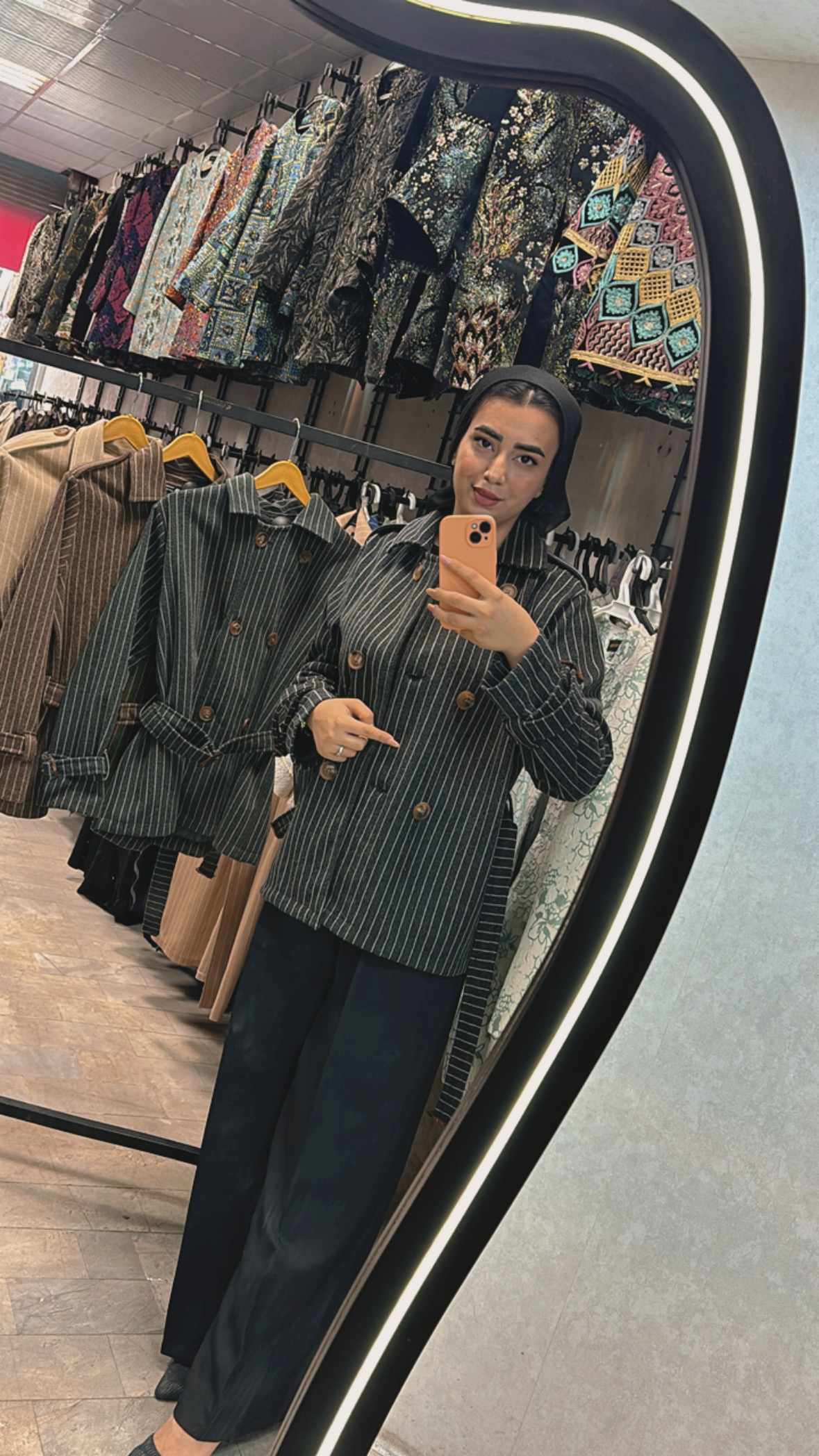 کت پاییزه زنانه فوتر کمر بند دار